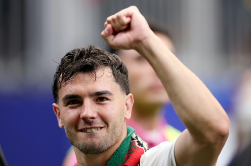 El mediocampista marroquí Brahim Díaz celebra la clasificación a cuartos de final del Mundial tras derrotar a Canadá, en Houston, el 4 de julio de 2026