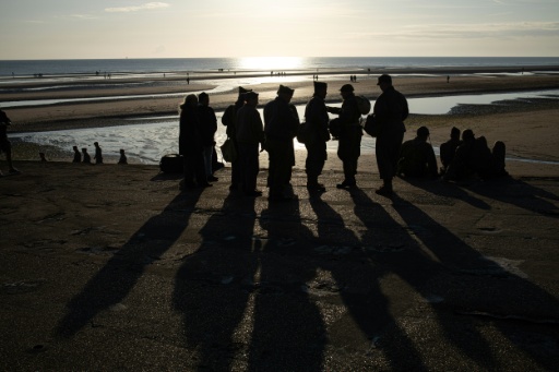 Rassemblement sur la plage d'Omaha Beach, dans le Calvados, le 6 juin 2019 lors des célébrations du 75e anniversaire du Débarquement — FEDERICO SCOPPA / AFP