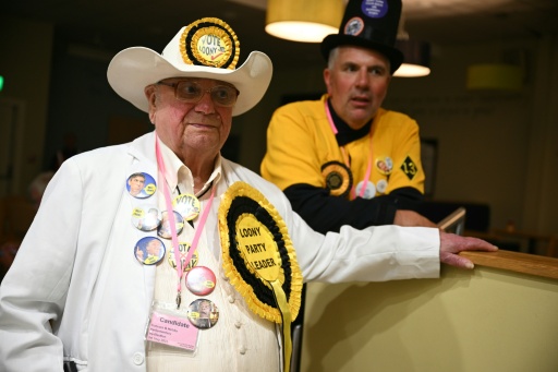 The Official Monster Raving Loony Party's, Howling Laud Hope, is part of a British tradition of joke candidates running in elections — Oli SCARFF / AFP