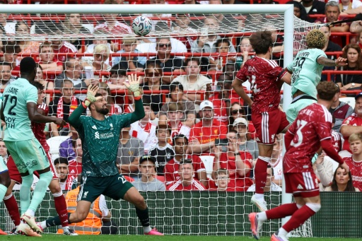 Paris Brunner donne la victoire à Monaco face à Liverpool, le 9 août 2026 à Anfield — Darren Staples / AFP