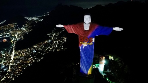 Brazil's famed Christ the Redeemer monument in Rio de Janeiro was illuminated in the colors of the Venezuelan flag and displayed the message "SOS Venezuela" in solidarity with the victims of the deadly twin earthquakes
