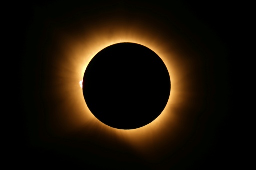 A partial solar eclipse began in Spain shortly af after 1730 GMT — Oscar DEL POZO / AFP