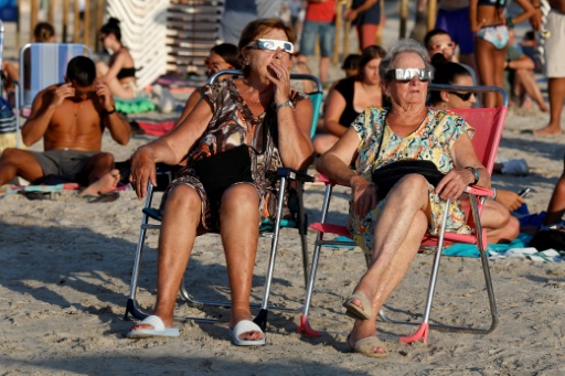 The total eclipse is expected to fade at sunset over Spain's Balearic Islands — Jaime REINA / AFP