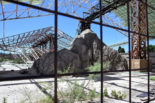 This photograph shows unprocessed sea salt inside the abandoned saltworks in Ulcinj, on June 2, 2026.