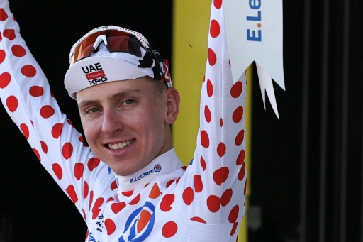 Reigning champion Tadej Pogacar was fastest up the final climb and will wear the mountains polkadot jersey on the second stage