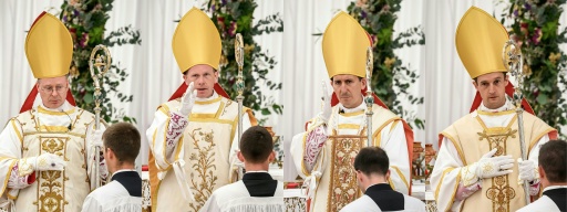 This combination of pictures shows the four newly conacrated bishops