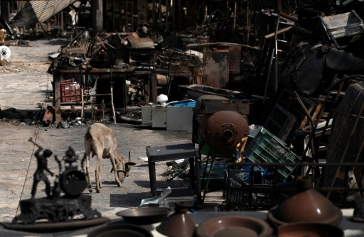 The inferno burnt the yard of a house in Bedar
