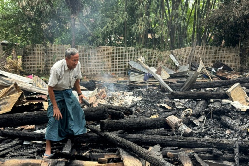 The aftermath of a military airstrike in Kyauktaw, western Rakhine State — - / AFP