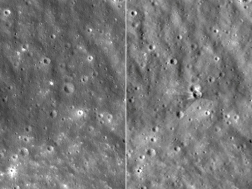 Nasa-Bilder zeigen Krater von Einschlag von SpaceX-Schrottteil auf dem Mond