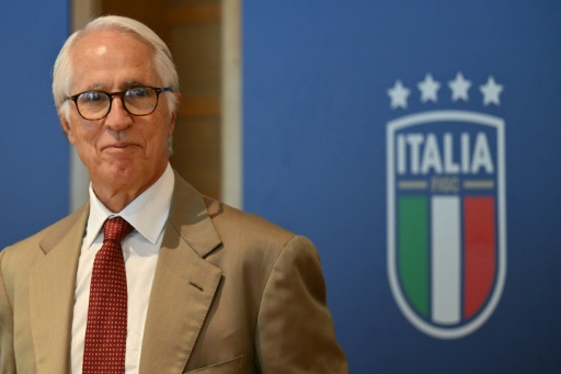 Le président de la Fédération italienne de football Giovanni Malago, le 28 juillet 2026 à Rome — Alberto PIZZOLI / AFP