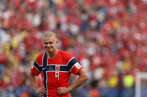 L'attaquant norvégien Erling Haaland après le huitième de finale de Coupe du monde remporté contre le Brési, à East Rutherford (New Jersay) le 5 juillet 2026