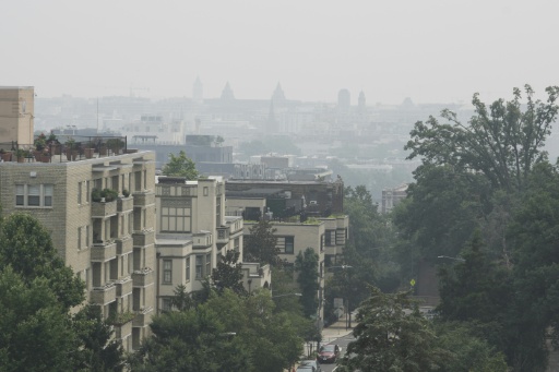 View of downtown Washington, seen from Malcolm X Park, on July 17, 2026 as smoke from Canadian wildfires engulfs the US capital — Oliver Contreras / AFP