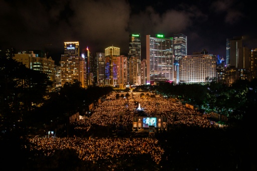 Hong Kong and Macau used to be the only places on Chinese soil that permitted public vigils marking the Tiananmen crackdown — PHILIPPE LOPEZ / AFP