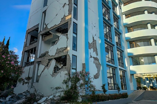 A damaged building is seen following a 7.7-magnitude earthquake in Ruteng, Manggarai, East Nusa Tenggara, on August 15, 2026 — SELO / AFP