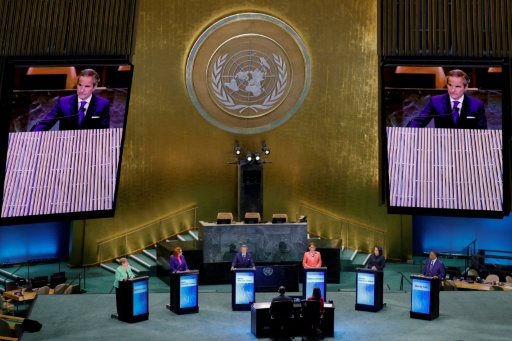 Candidates to be the next United Nations Secretary-General participate in a debate at the UN General Assembly Hall in New York — Leonardo MUNOZ / AFP