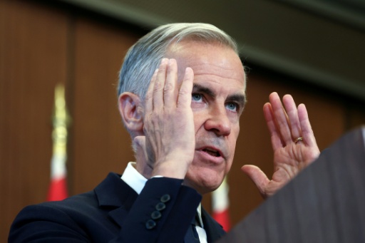 Le Premier ministre canadien Mark Carney lors d'une conférence de presse à Ottawa le 22 août 2026 — Dave Chan / AFP