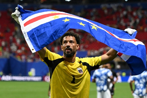 El portero de Cabo Verde, Vozinha, celebra el empate contra España en el Mundial de 2026 en Atlanta, el 15 de junio de 2026