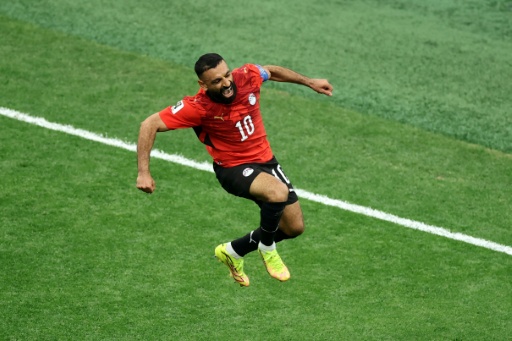 Mohamed Salah celebra su tanto en la victoria de Egipto sobre Nueva Zelanda en partido del Grupo G del Mundial 2026 jugado en el estadio BC Place de Vancouver, Canadá, el 21 de junio de 2026
