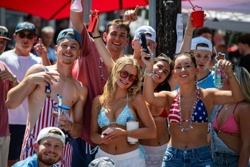 Celebrations were taking place across the country, including at this July Fourth parade in Bristol, Rhode Island