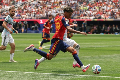 L'attaquant espagnol Lamine Yamal lors du quart de finale de la Coupe du Monde entre l'Espagne et la Belgique, à Inglewood le 10 juillet 2026