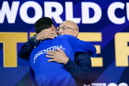 El seleccionador francés, Didier Deschamps, en la rueda de prensa previa al Francia-Inglaterra por el tercer puesto del Mundial, en Miami, el 17 de julio de 2026 — CHANDAN KHANNA / AFP
