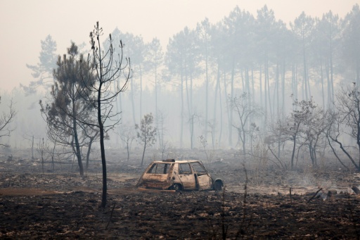 Residents living on the edge of the forest were told to evacuate in haste — ROMAIN PERROCHEAU / AFP