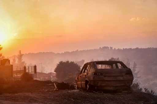 Après un incendie à Siviri, dans le nord de la Grèce, le 13 août 2026 — Vasilis VERVERIDIS / AFP
