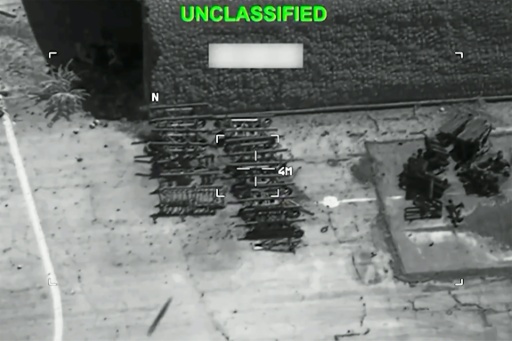 Las fuerzas estadounidenses difunden el 22 de julio de 2026 un vídeo de unos ataques de precisión contra instalaciones militares iraníes — - / AFP