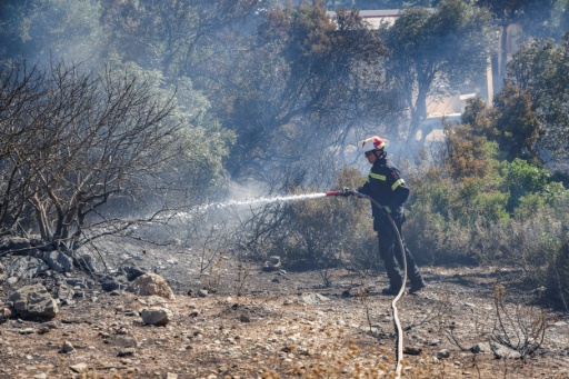 The fire department dedicated a force of over 200 firefighters and 53 fire engines to the Crete blaze — Costas METAXAKIS / AFP