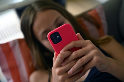 Un avis de l'Agence nationale de sécurité sanitaire (Anses) a clairement alerté sur le danger des réseaux sociaux pour la santé mentale des adolescents, pointe Laure Miller — Nicolas TUCAT / AFP