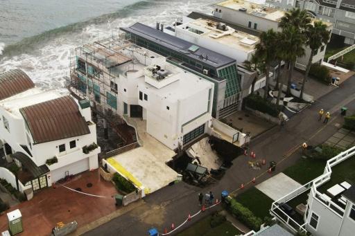 Evacuations in Malibu after waves open sinkhole at Nicolas Cage's house