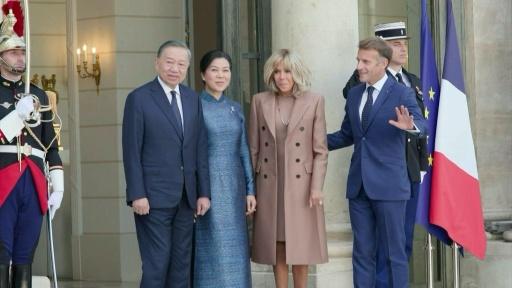 Emmanuel Macron reçoit le président vietnamien To Lam à l'Elysée