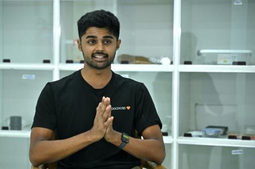 Akash Kulgod, cofondateur de Dognosis, lors d'un entretien avec l'AFP dans les locaux de l'entreprise à Kempohalli, en périphérie de Bengaluru, le 28 juillet 2026 en Inde — Idrees MOHAMMED / AFP