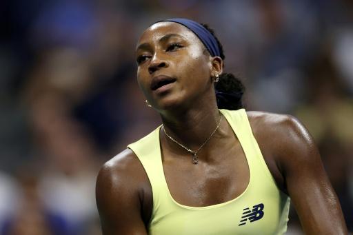 L'Américaine Coco Gauff réagit face à la Kazakhstanaise Elena Rybakina lors de leur demi-finale de l'US Open, à New York, le 10 septembre 2026 — MATTHEW STOCKMAN