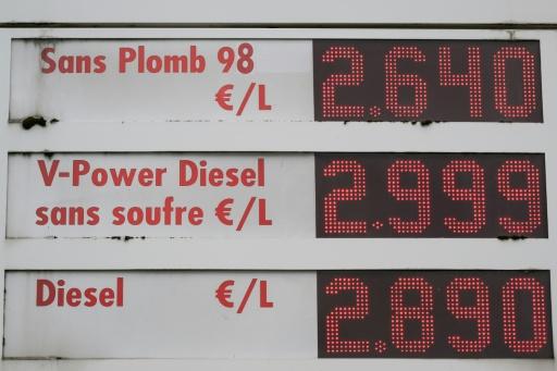 Photo des prix des carburants à Sausheim, dans le Bas-Rhin, le 16 septembre 2026 — SEBASTIEN BOZON / AFP