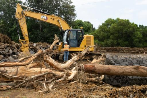 Clean-up efforts following Hurricane Lala included clearing fallen timber and roads after it rolled past Hawaii's Big Island and dumped heavy rain across the US Pacific state — Jill K. Briggs / AFP