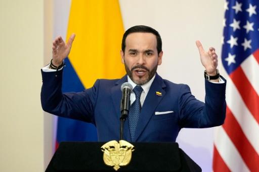 El presidente colombiano, Abelardo de la Espriella, habla durante la rueda de prensa conjunta que dio con el secretario de Estado de EEUU, Marco Rubio, el 8 de septiembre de 2026 en Barranquilla, al norte de Colombia — Fernando Vergara / AFP