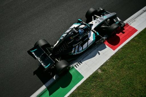 le pilote britannique George Russell au volant de sa Mercedes lors des qualifications du GP d'Italie de F1 le 5 septembre 2026 à Monza — Andrej ISAKOVIC / AFP