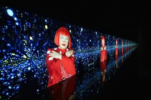 (FILES) A video projection of "Song of a Manhattan Suicide Addict" by Japanese artist Yayoi Kusama is seen during the media preview of the exhibition "I would overcome death and go on living" at Yayoi Kusama Museum in Tokyo on October 16, 2024.

Japanese avant-garde artist Yayoi Kusama, known as the "polka dot queen", has died aged 97, a statement from her company said on August 27, 2026. — Philip FONG / AFP