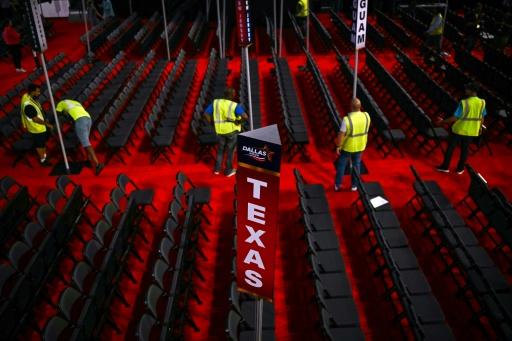 Préparations pour accueillir la convention républicaines à Dallas, au Texas, le 8 septembre 2026 — Kent NISHIMURA / AFP