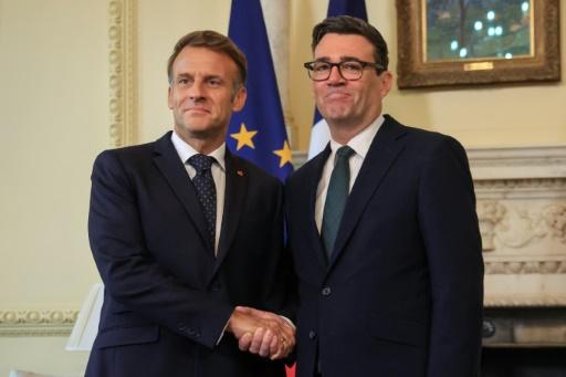 Le Premier ministre britannique Andy Burnham (D) et le président français Emmanuel Macron, le 3 septembre 2026 à Londres — Ludovic MARIN / AFP