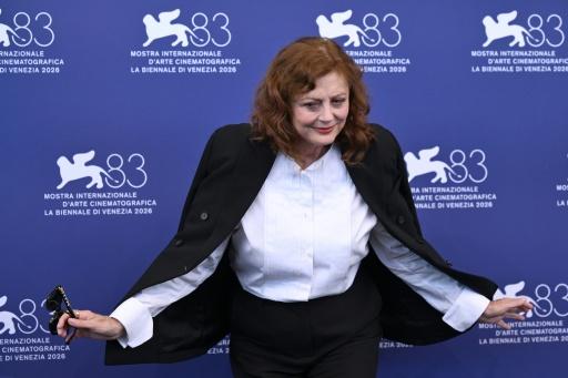 L'actrice américaine Susan Sarandon lors d'un photocall pour le film "The Echo Chamber", présenté en compétition à la 83e édition de la Mostra de Venise, le 6 septembre 2026 — Tiziana FABI / AFP