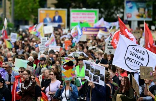 Thousands of the AfD's opponents joined a 'festival of democracy' rally in Magdeburg on the final day before the landmark election — John MACDOUGALL / AFP
