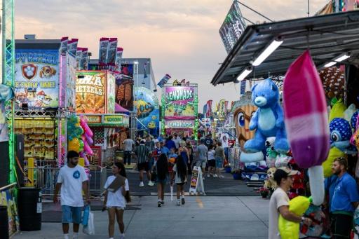 Une allée à la foire d'Etat du Nebraska le 4 septembre 2026 à Grand Island (Etats-Unis) — Austin Johnson / AFP