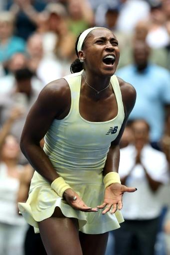 Coco Gauff celebra su victoria en cuartos del US Open el 9 de septiembre de 2026 — Sarah Stier